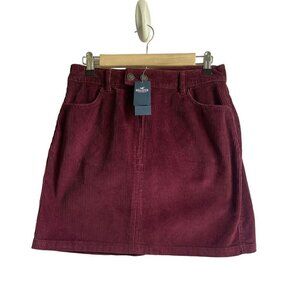 New! Hollister Ultra High-Rise Skirt Rust Corduroy Skirt Size 11 100% Cotton